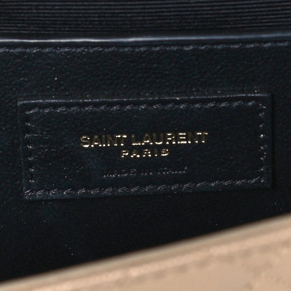 Saint Laurent Grain De Poudre Textured Mixed Matelasse Medium Triquilt Monogram Satchel Dark Beige 7 of 12
