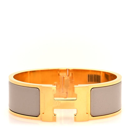 Hermes Enamel Wide Clic Clac H Bracelet GM Marron Glace 1 of 4