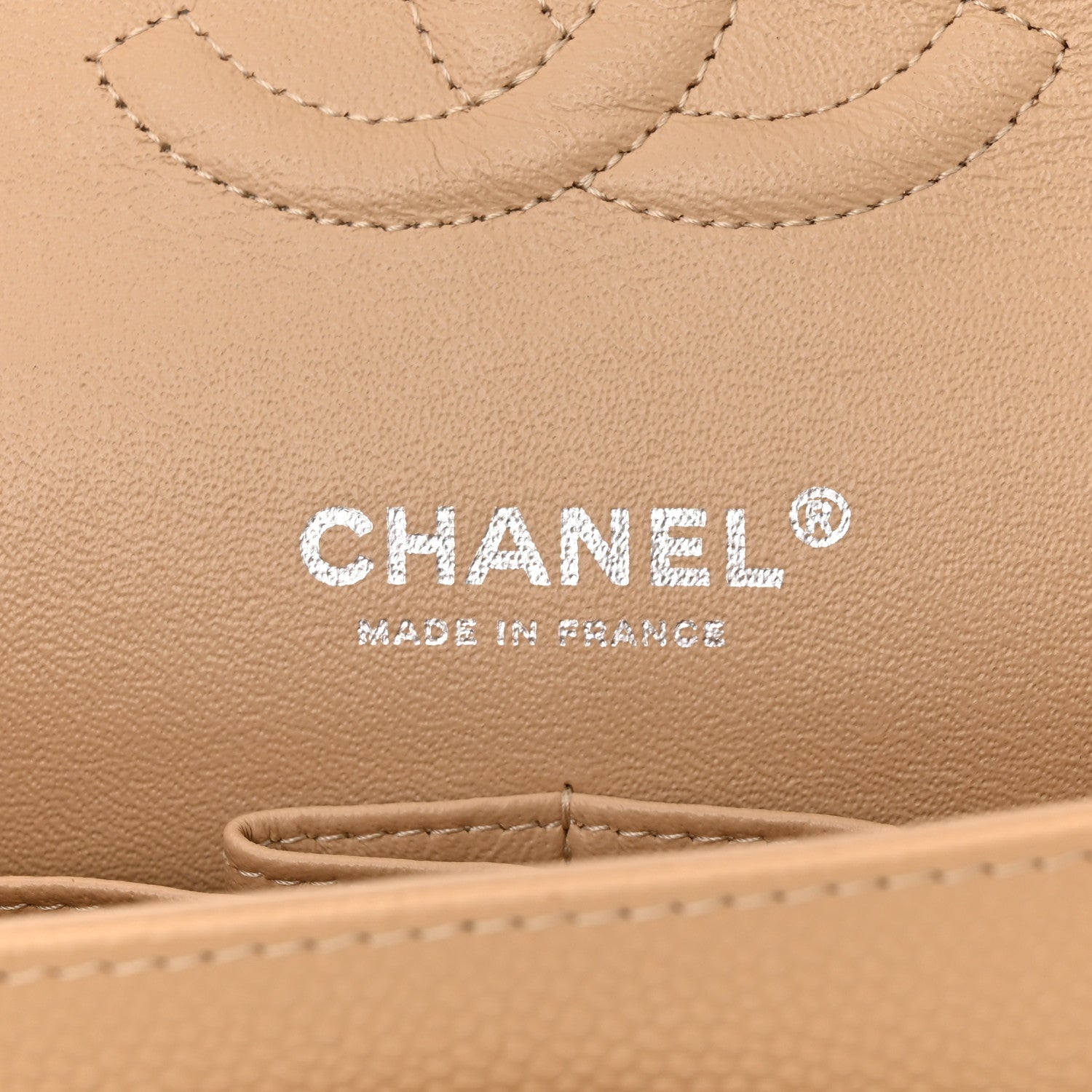 Chanel Caviar Quilted Medium Double Flap Beige 6 of 11