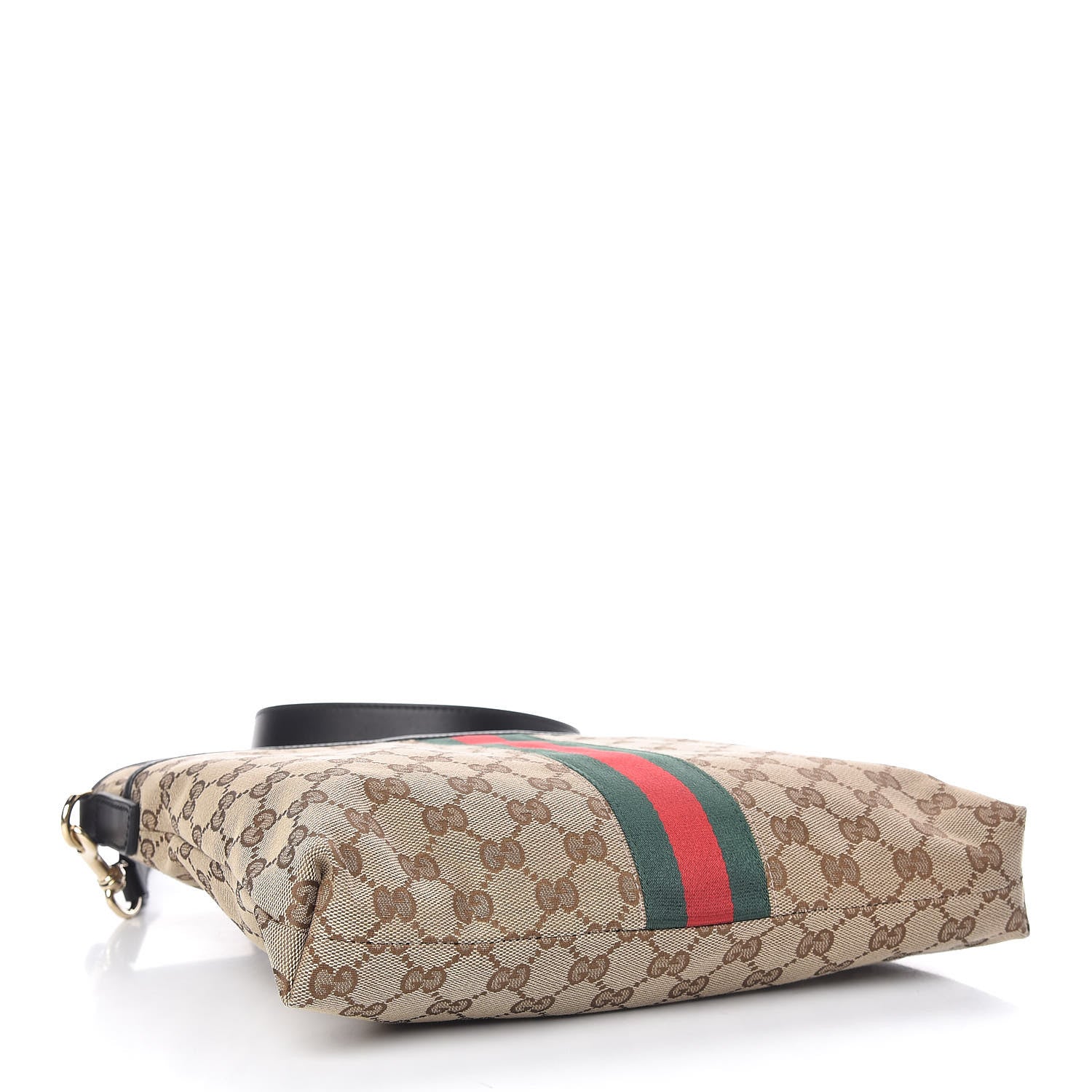 Gucci GG Monogram Web Flat Messenger Bag Black 4 of 11
