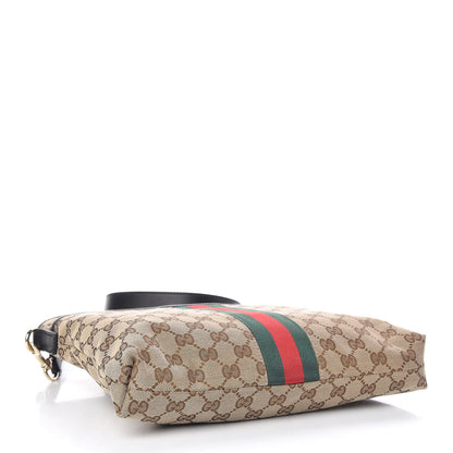 Gucci GG Monogram Web Flat Messenger Bag Black 4 of 11
