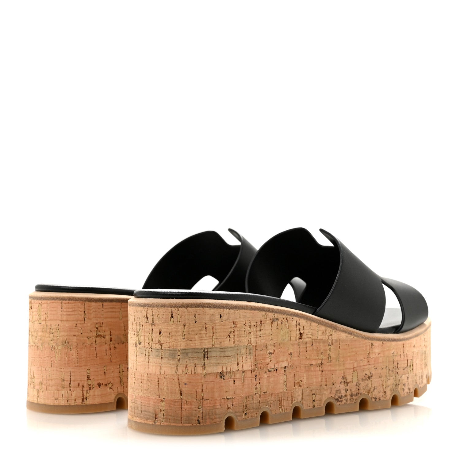 Hermes Calfskin Cork Eze 30 Sandals 39 Black 5 of 10