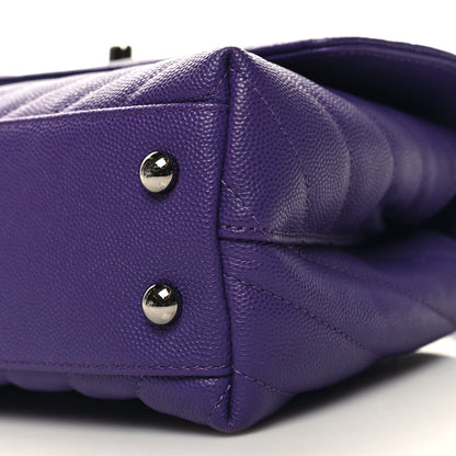Chanel Caviar Chevron Quilted Mini Coco Handle Flap Purple 10 of 10