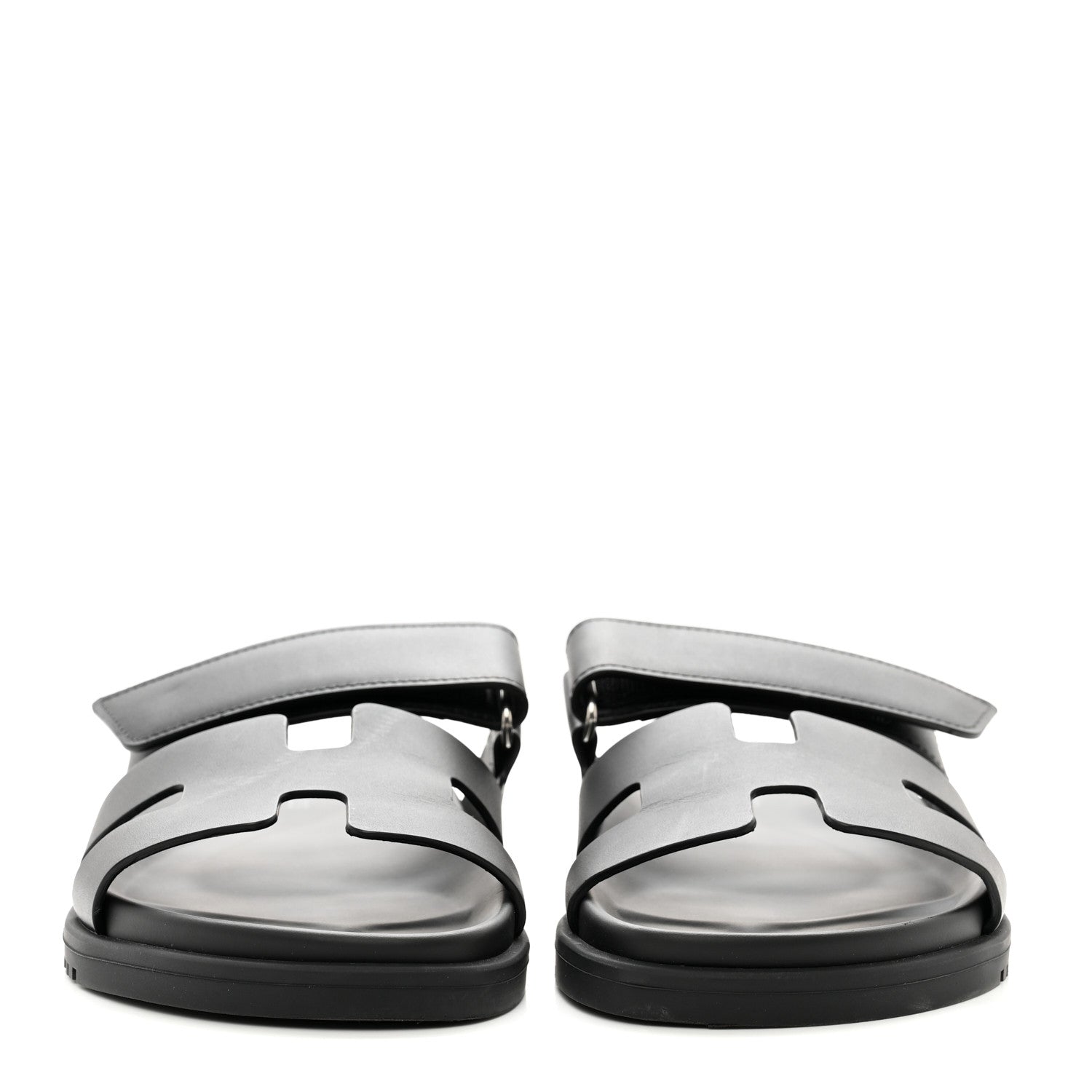 Hermes Calfskin Womens Chypre Sandals 37 Black 2 of 9