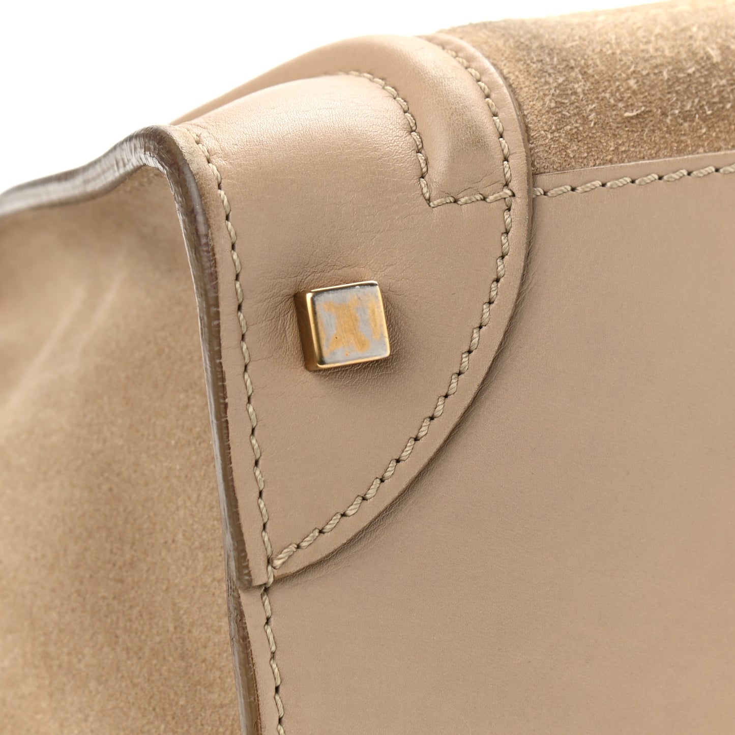Smooth Calfskin Suede Mini Luggage Camel