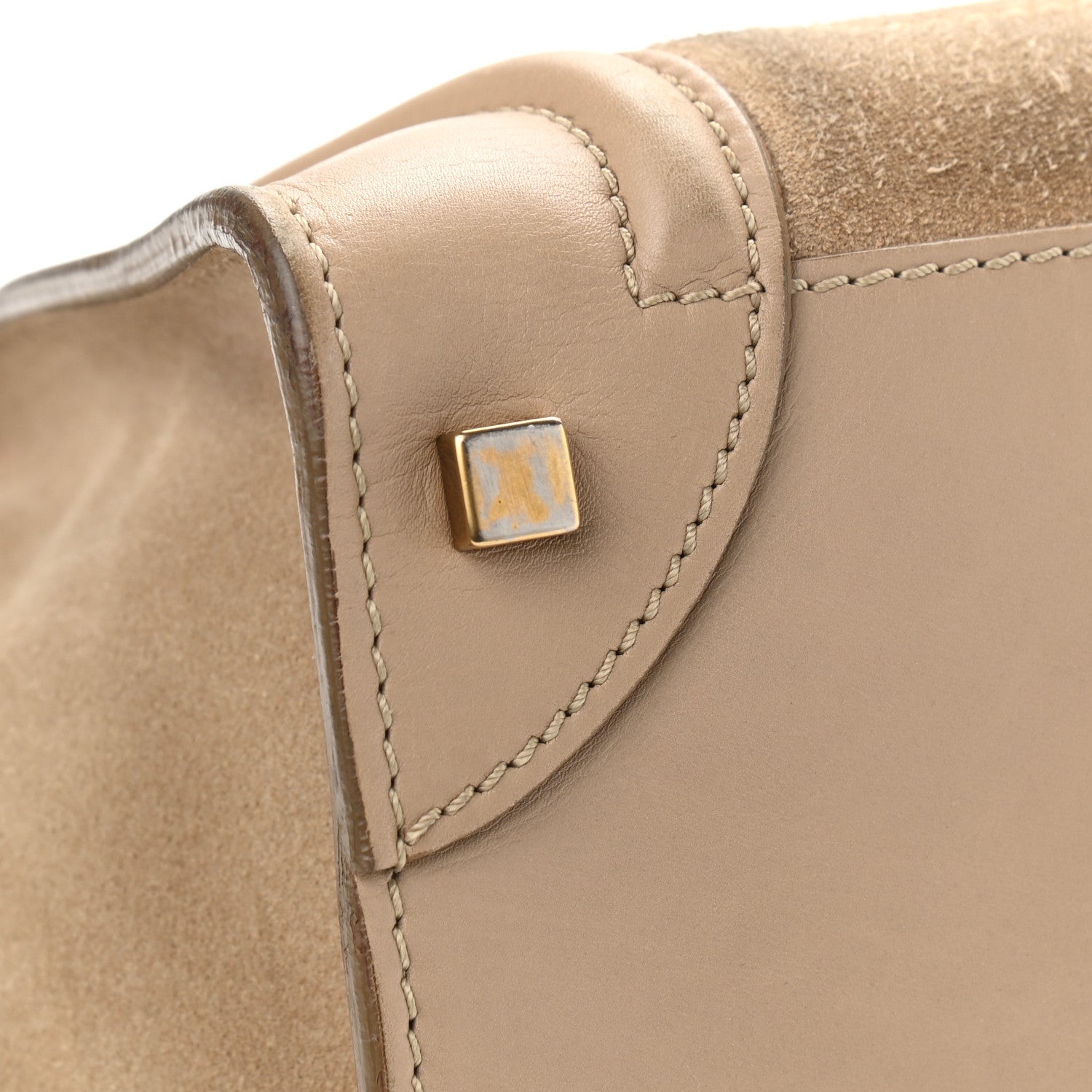 Celine Smooth Calfskin Suede Mini Luggage Camel 15 of 15