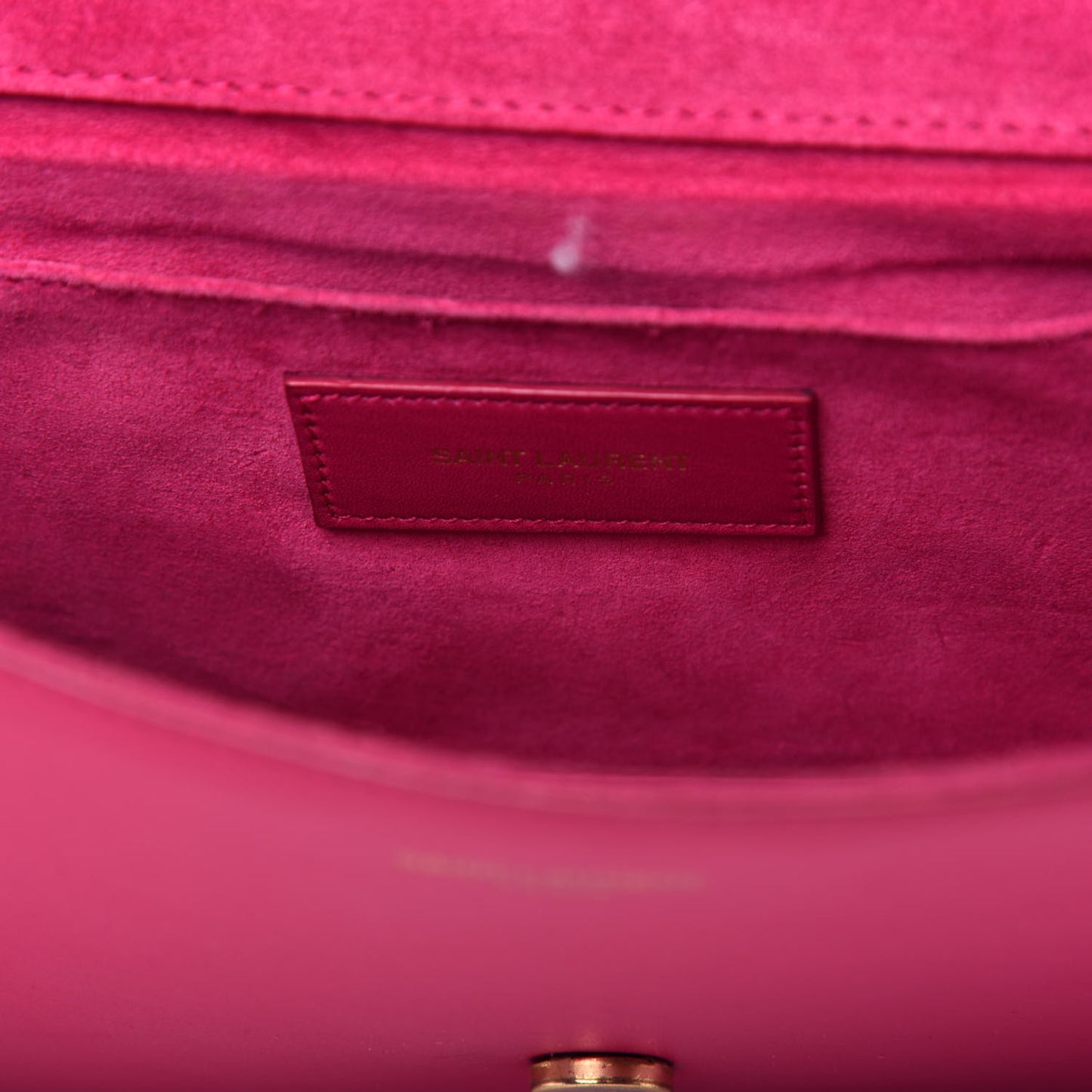 Calfskin Classic Y Ligne Clutch Fuchsia