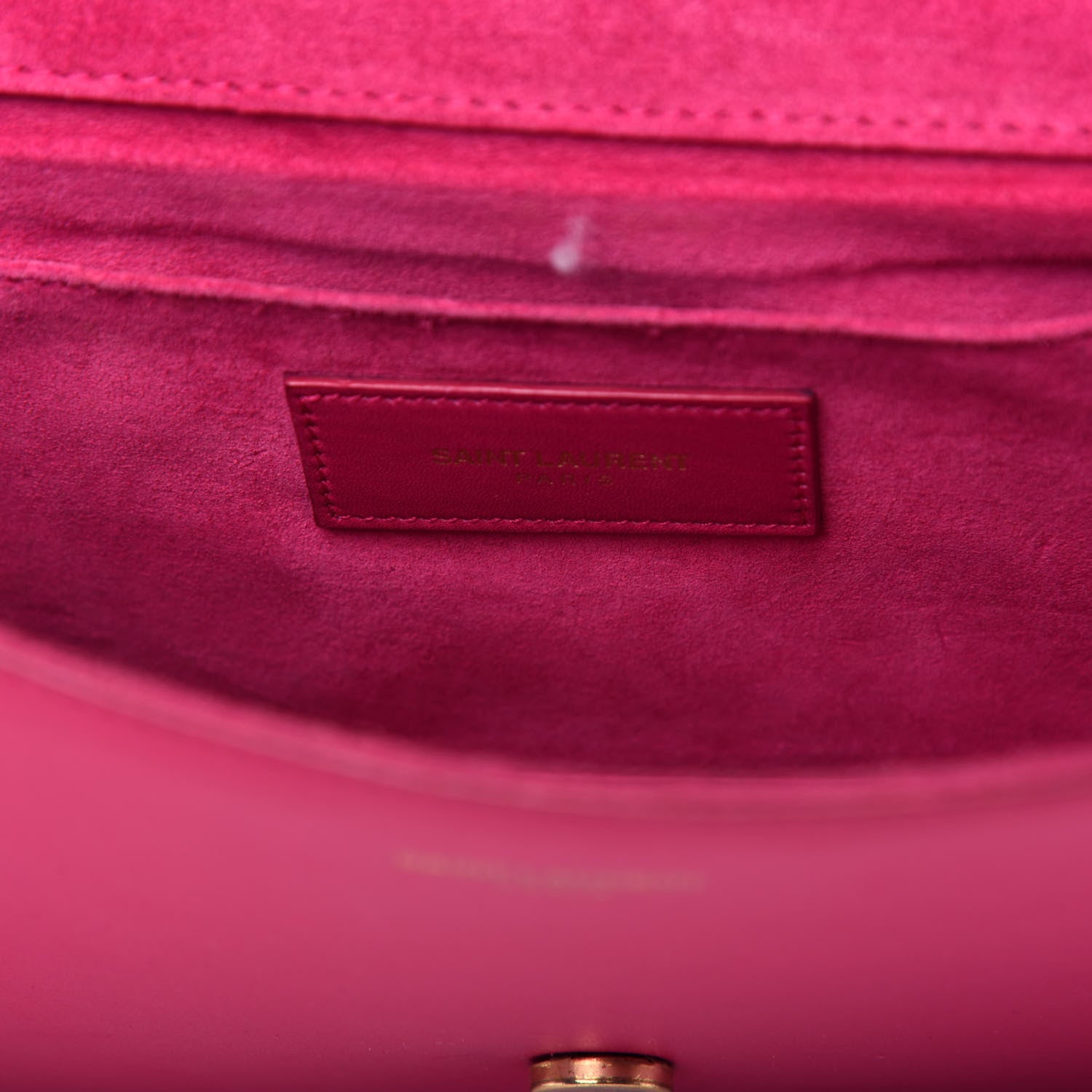 Saint Laurent Calfskin Classic Y Ligne Clutch Fuchsia 6 of 8
