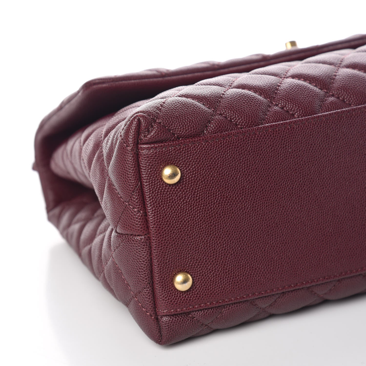 Chanel Caviar Lizard Quilted Medium Coco Handle Flap Burgundy 8 of 10