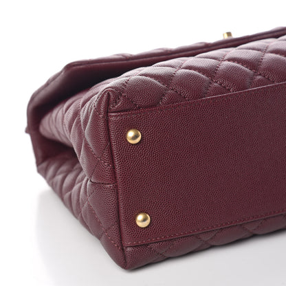 Chanel Caviar Lizard Quilted Medium Coco Handle Flap Burgundy 8 of 10