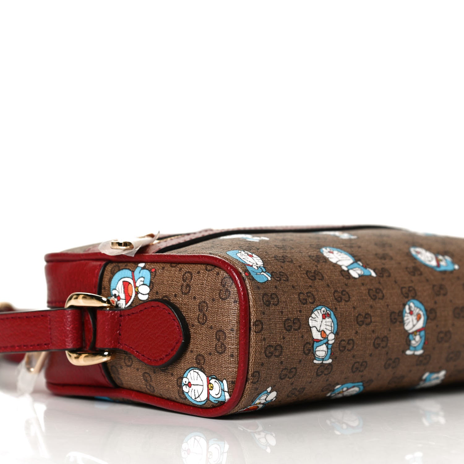 Gucci X DORAEMON Mini Vintage GG Supreme Monogram Camera Bag Beige Cherry Red 9 of 12