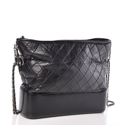 Chanel Aged Calfskin Quilted Large Gabrielle Hobo Black 8 of 13