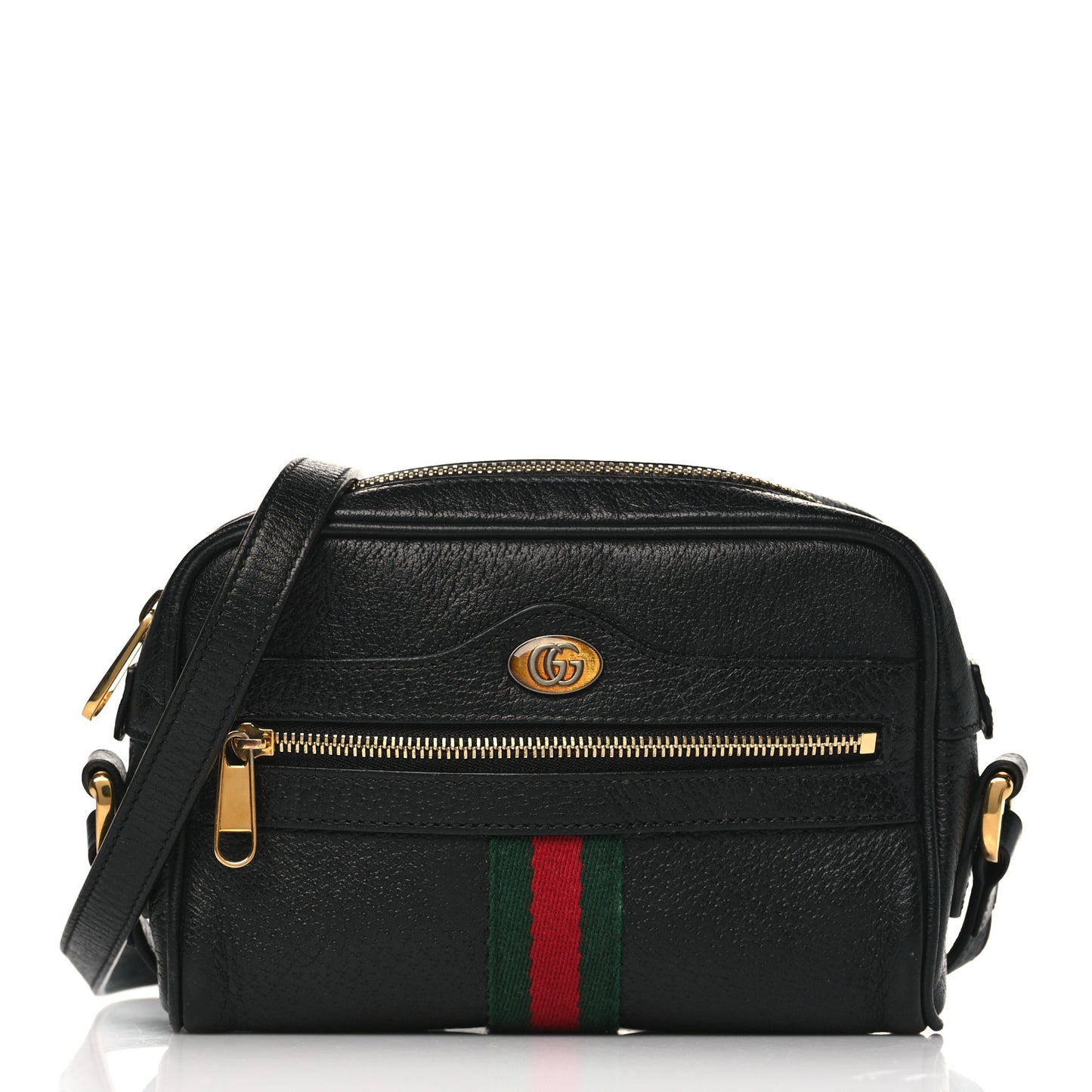 Calfskin Web Mini Ophidia Shoulder Bag Black