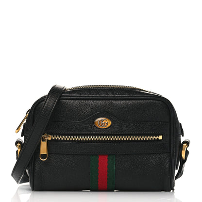 Gucci Calfskin Web Mini Ophidia Shoulder Bag Black 1 of 9