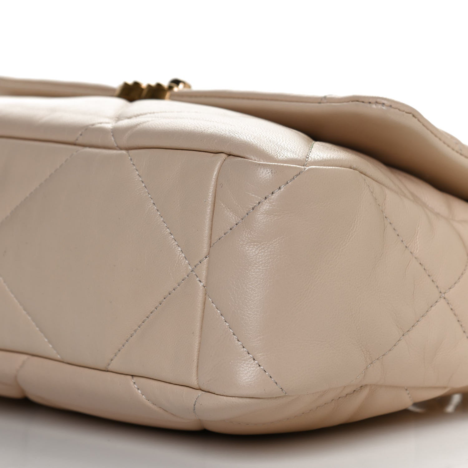 Chanel Lambskin Quilted Large Chanel 19 Flap Beige 10 of 11