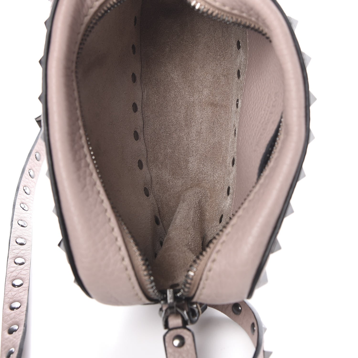 Valentino Garavani Grained Calfskin Small Rockstud Flap Pocket Camera Crossbody Bag Poudre 5 of 12