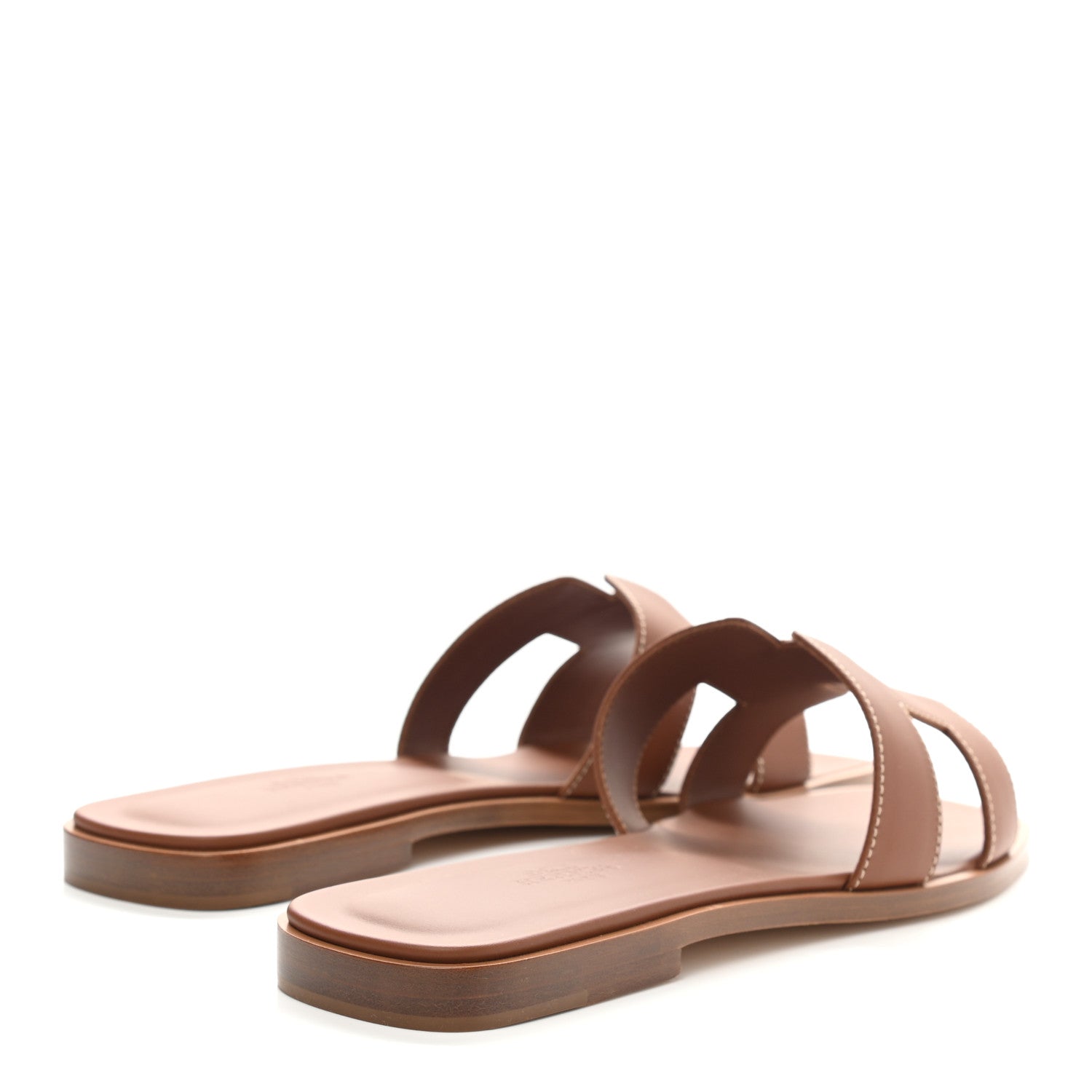 Hermes Box Calfskin Oran Sandals 38 Gold 4 of 9