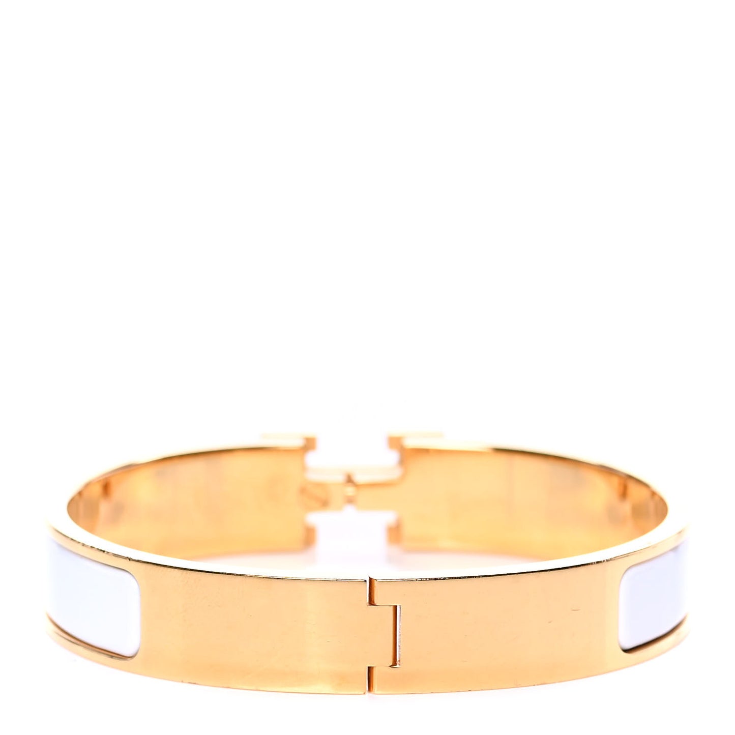Enamel Narrow Clic Clac H Bracelet GM White