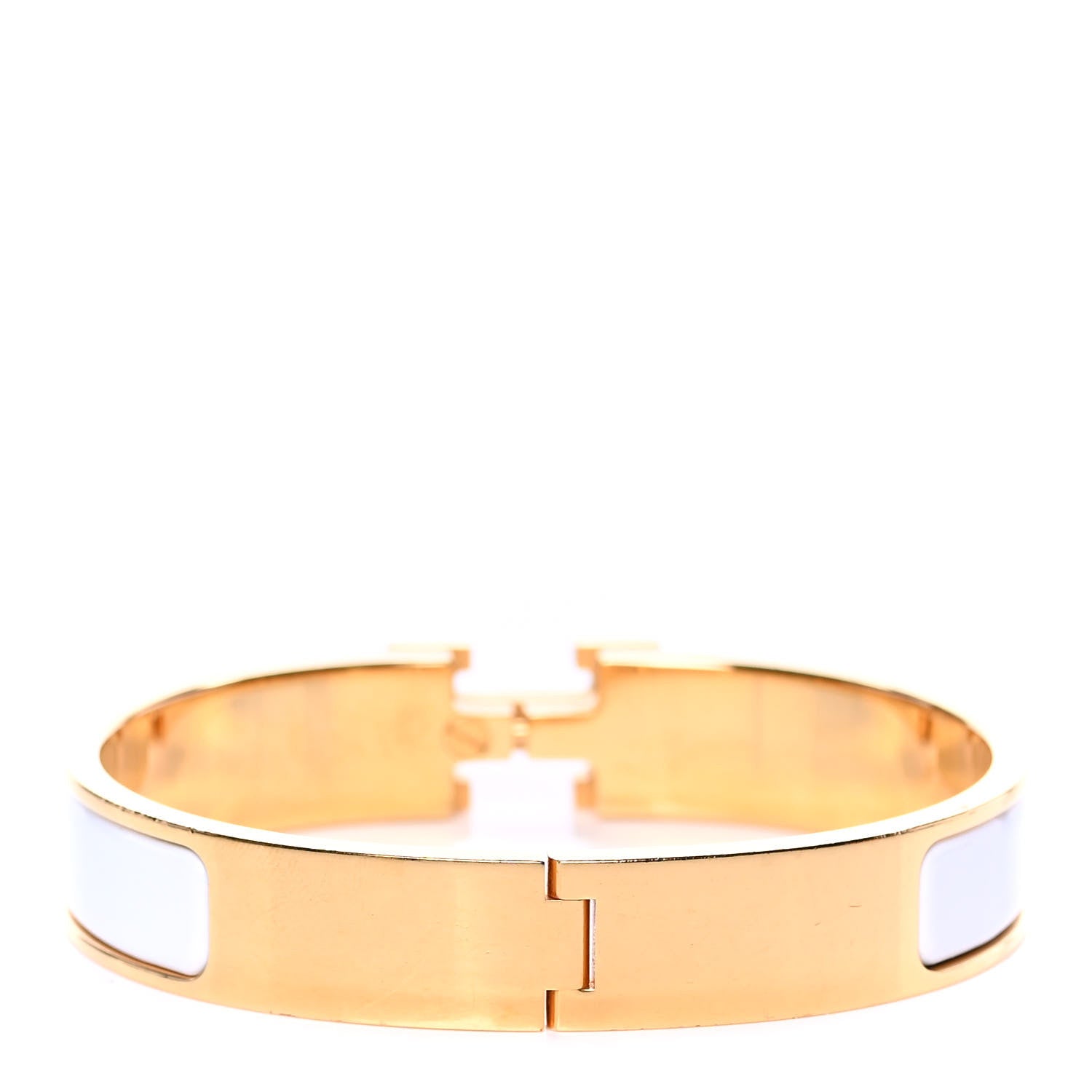 Hermes Enamel Narrow Clic Clac H Bracelet GM White 2 of 6