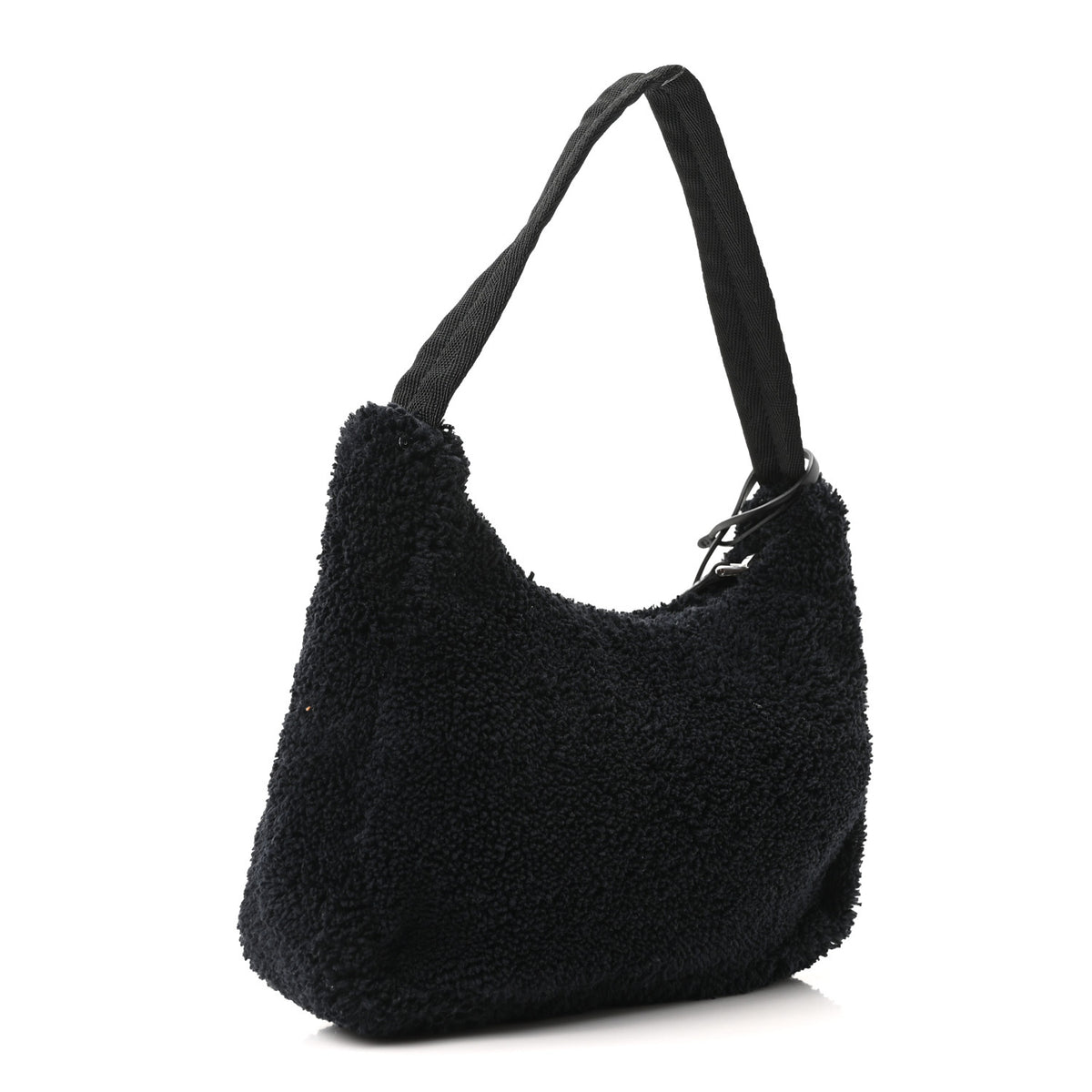 Terry Cloth Mini Re-Edition 2000 Bag Black White