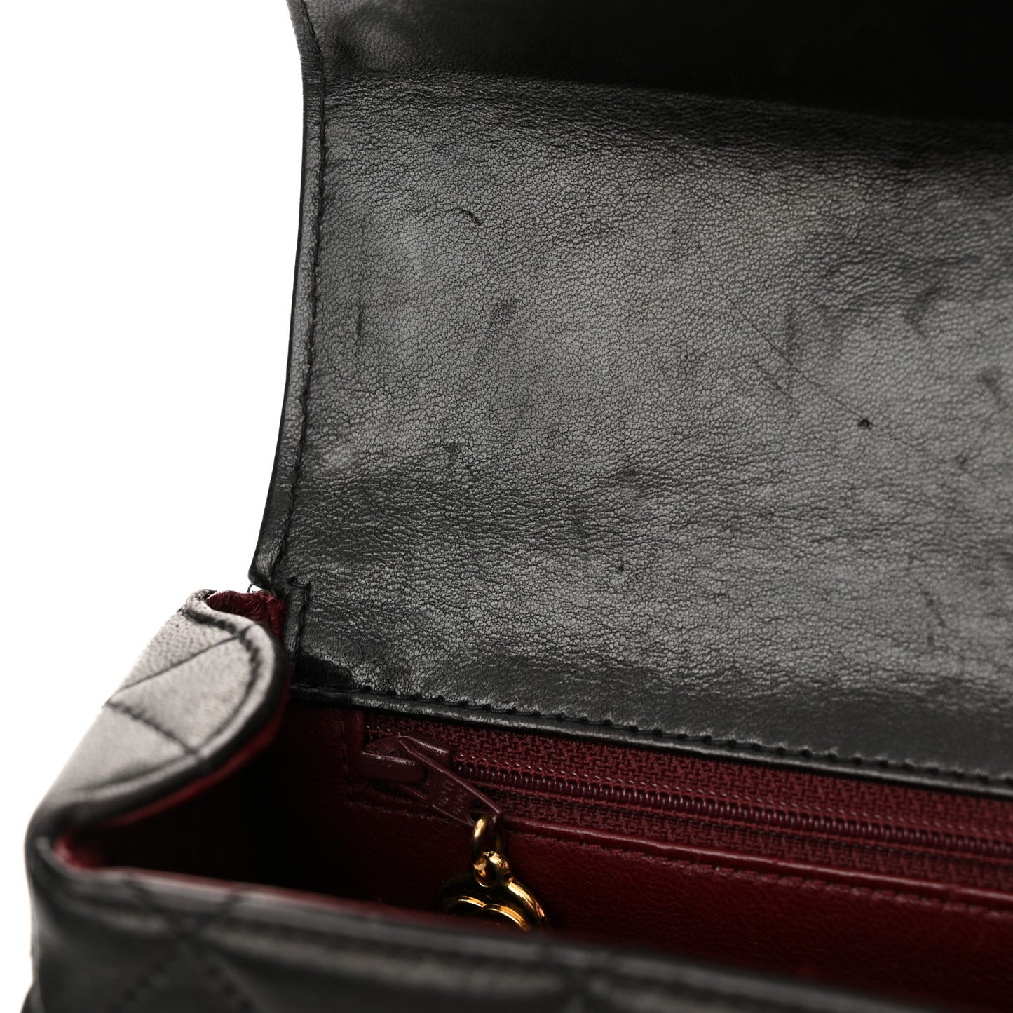 Lambskin Quilted Mini Square Flap Black