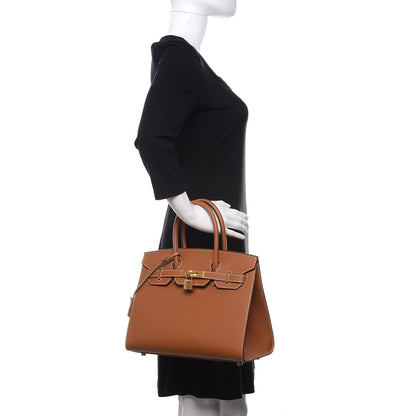 Hermes Madame Calfskin Birkin Sellier 30 Gold 2 of 11
