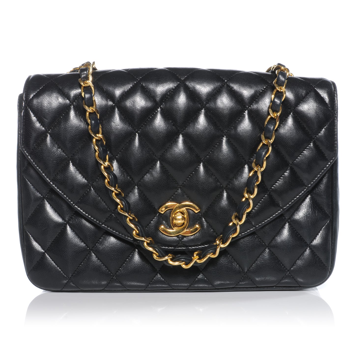 Lambskin Small Single Flap Black