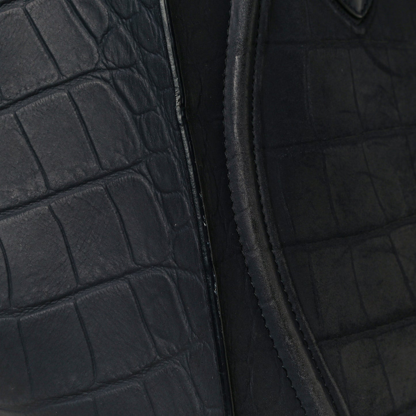 Crocodile Embossed Calfskin Medium Phantom Luggage Navy Blue