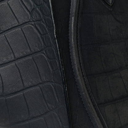 Celine Crocodile Embossed Calfskin Medium Phantom Luggage Navy Blue 13 of 14