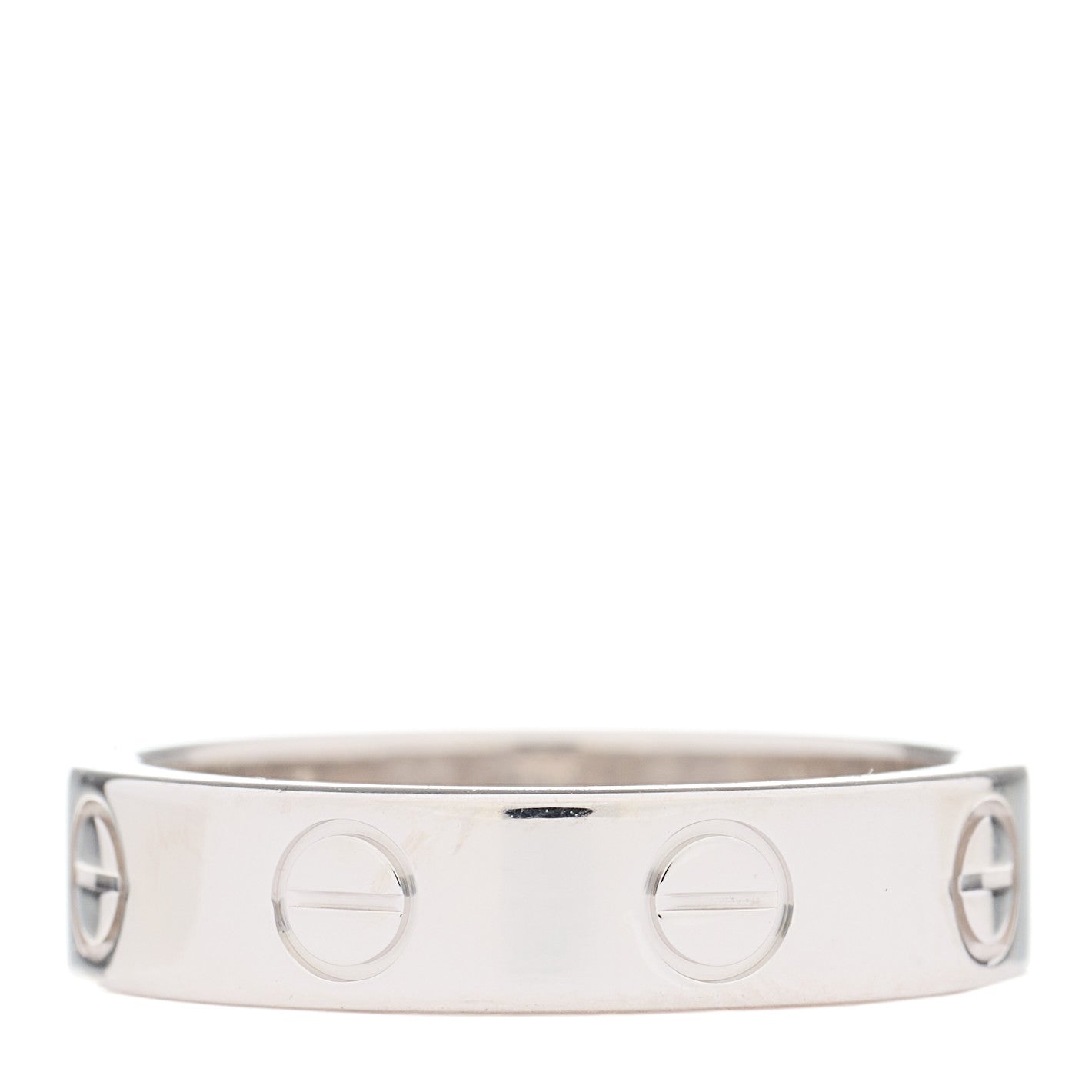 18K White Gold Diamond 4mm LOVE Wedding Band Ring 46 3.75