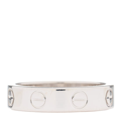 Cartier 18K White Gold Diamond 4mm LOVE Wedding Band Ring 46 3.75 3 of 6