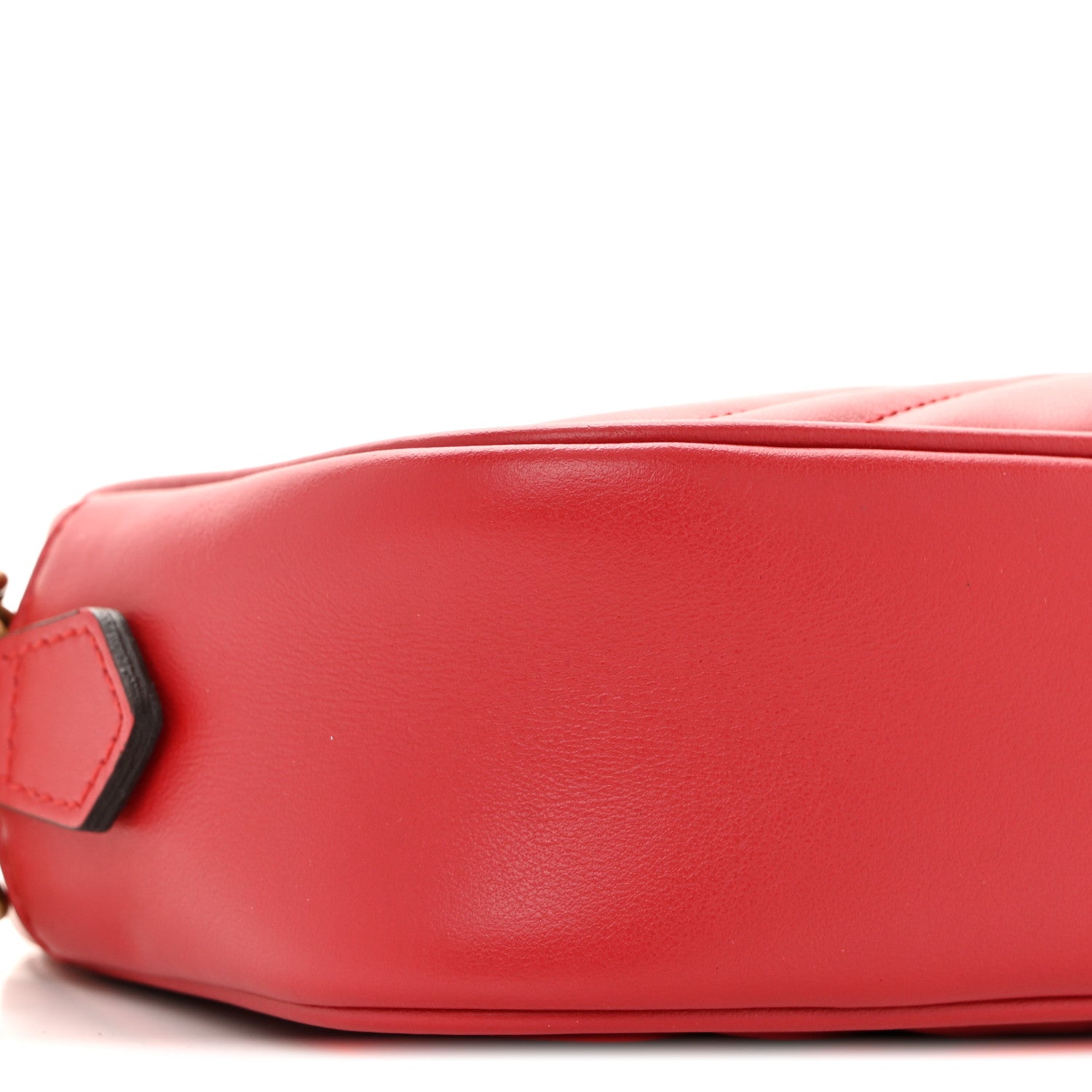 Gucci Calfskin Matelasse Mini GG Marmont Chain Shoulder Bag Hibiscus Red 9 of 14