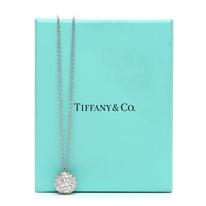 Tiffany 18K White Gold Diamond 12mm HardWear Ball Pendant Necklace 8 of 10