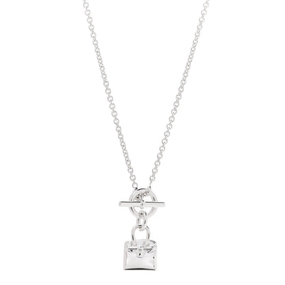 Hermes Sterling Silver Kelly Charm Pendant Necklace 1 of 5