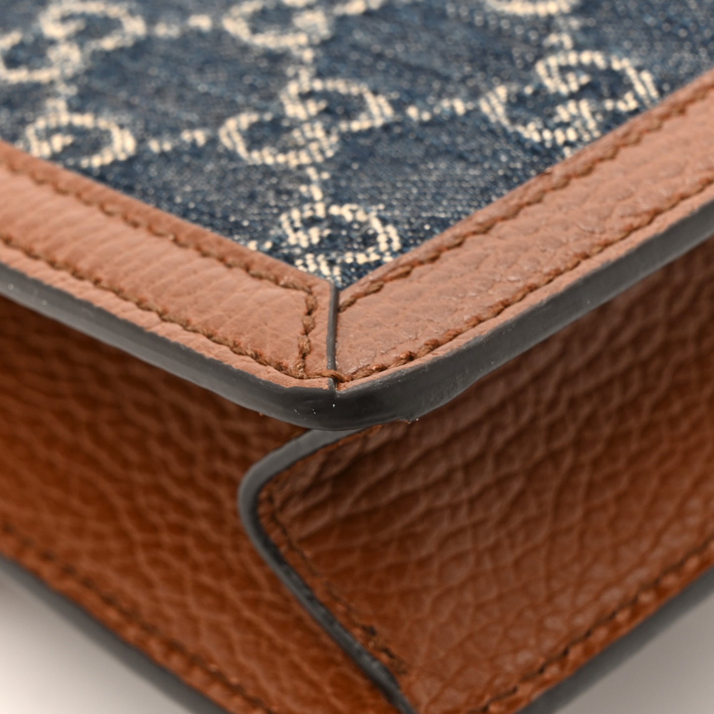 New Denim GG Monogram Dollar Calfskin Enamel Mini Dionysus Shoulder Bag Blue Tea Cuir Epilog Electric Blue
