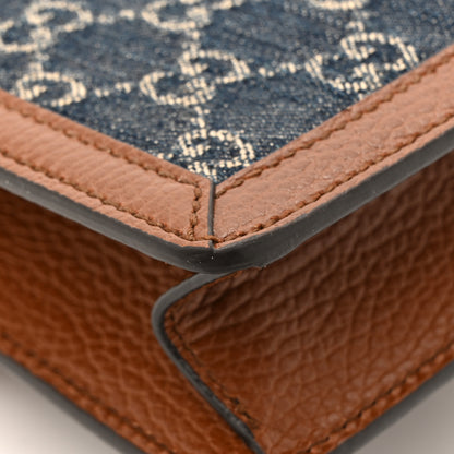 Gucci New Denim GG Monogram Dollar Calfskin Enamel Mini Dionysus Shoulder Bag Blue Tea Cuir Epilog Electric Blue 12 of 12