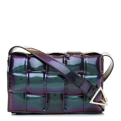 Bottega Veneta Glossy Nail Polish Nappa Maxi Intreccio Padded Cassette Crossbody Bag Holographic 1 of 8