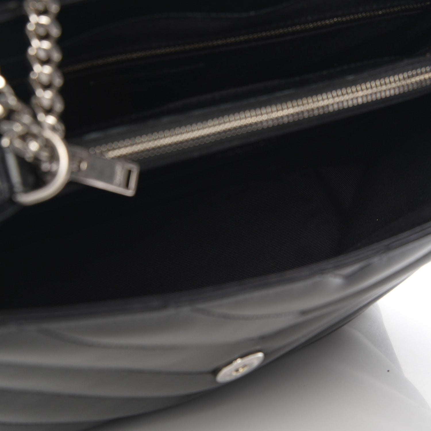 Saint Laurent Calfskin Y Quilted Monogram Medium Loulou Chain Satchel Black 5 of 7