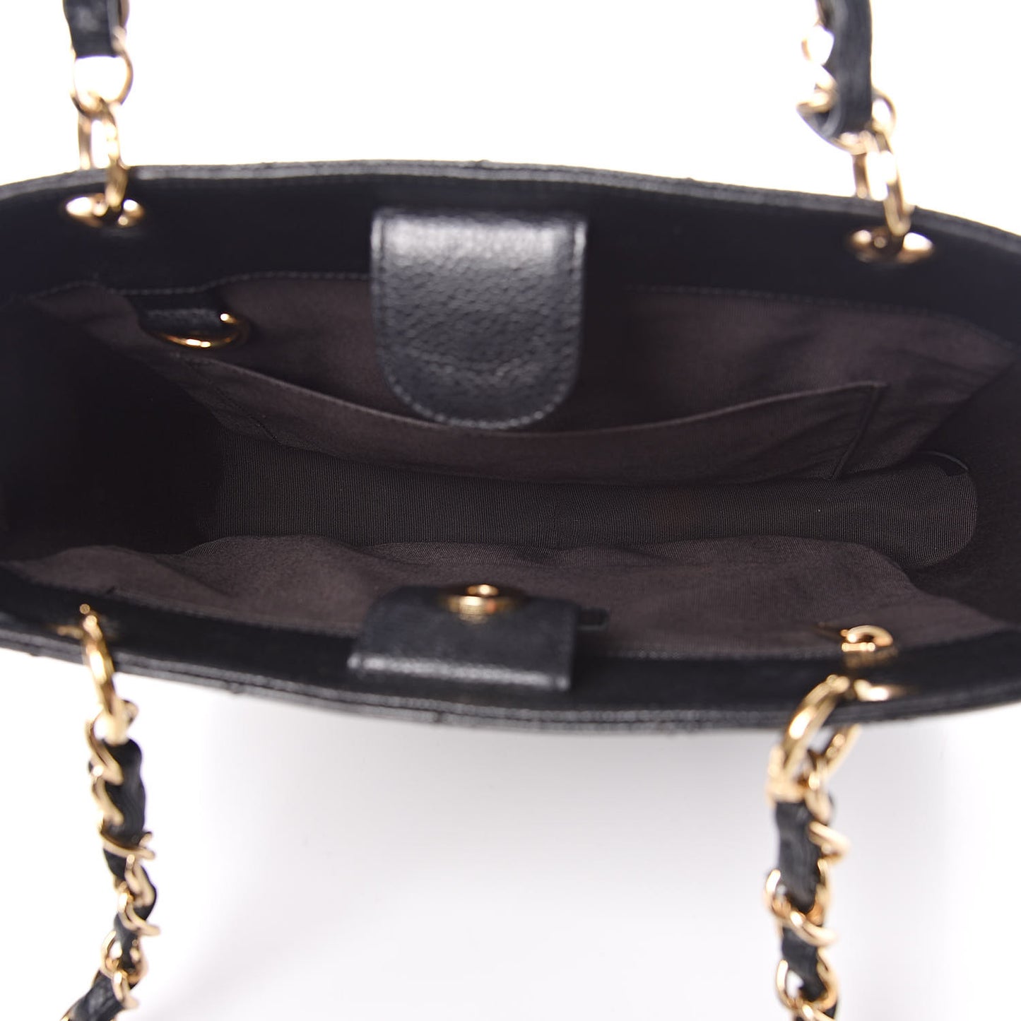 Caviar Quilted Petit Shopping Tote PST Black