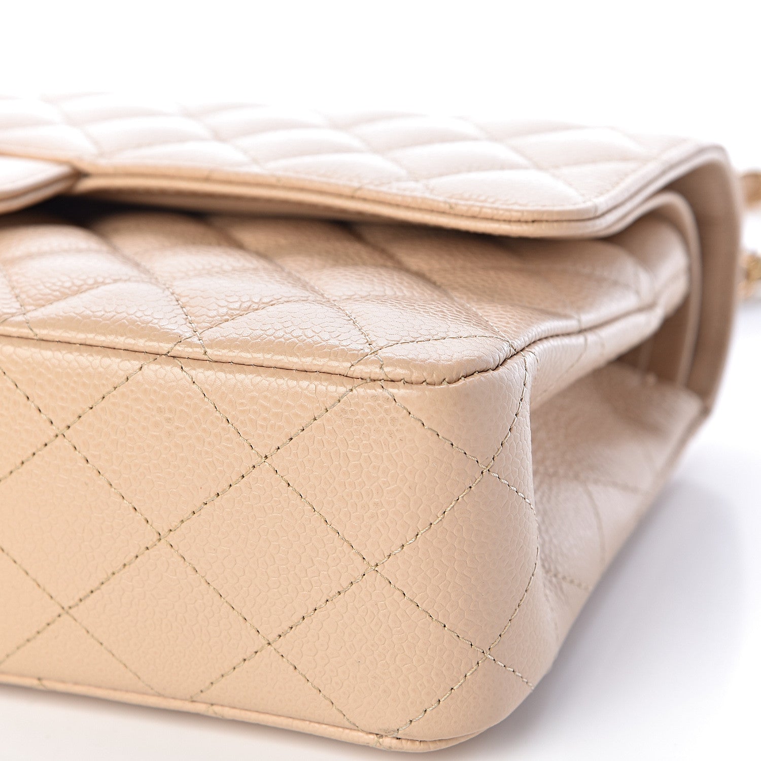 Chanel Caviar Quilted Medium Double Flap Beige Clair 12 of 13