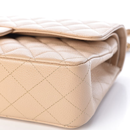Chanel Caviar Quilted Medium Double Flap Beige Clair 12 of 13