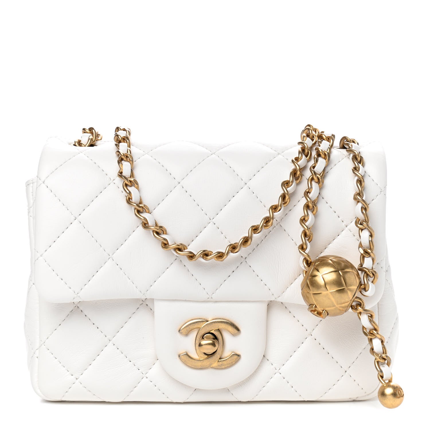 Chanel Lambskin Quilted Mini Pearl Crush Flap White 1 of 9