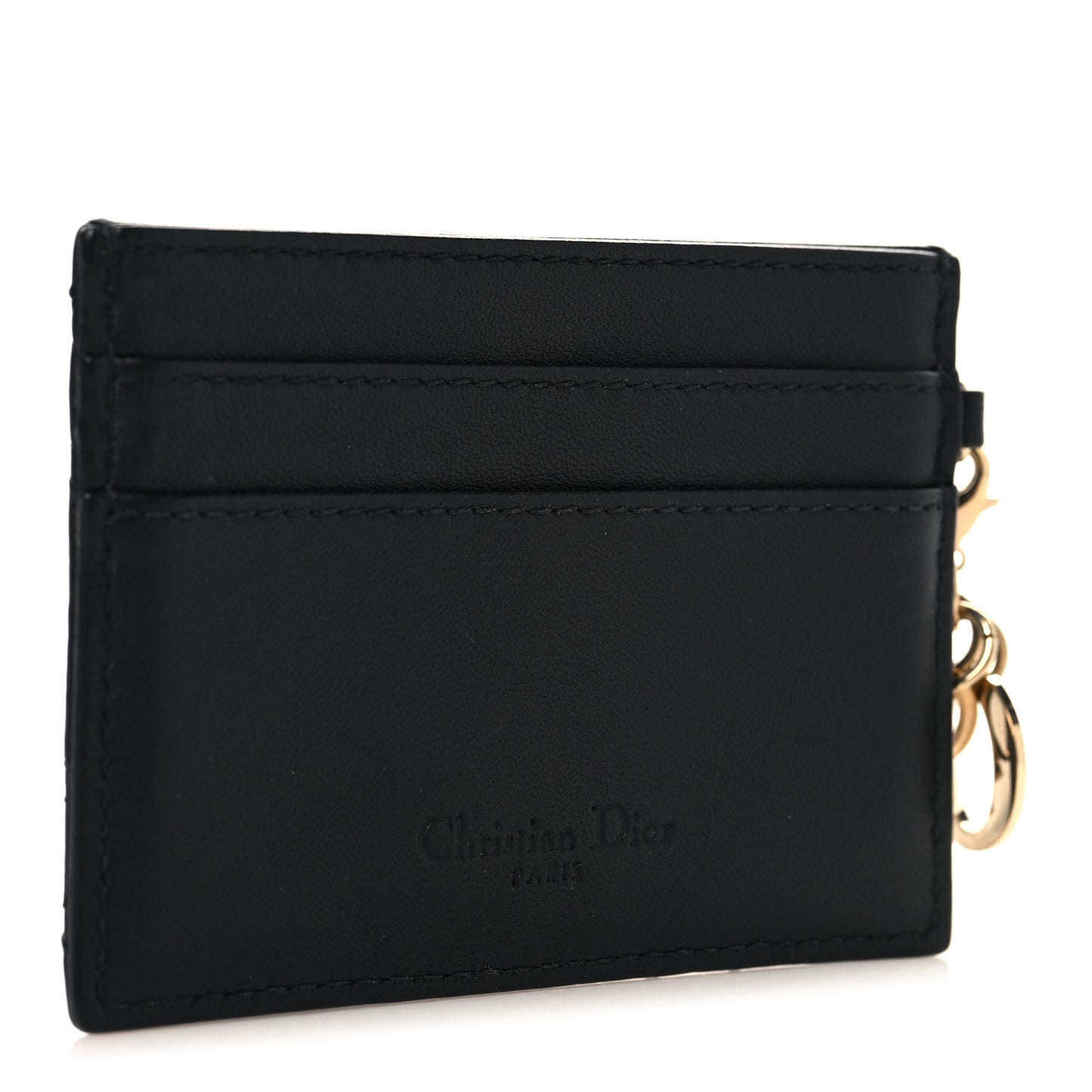 Lambskin Cannage Lady Dior Card Holder Black