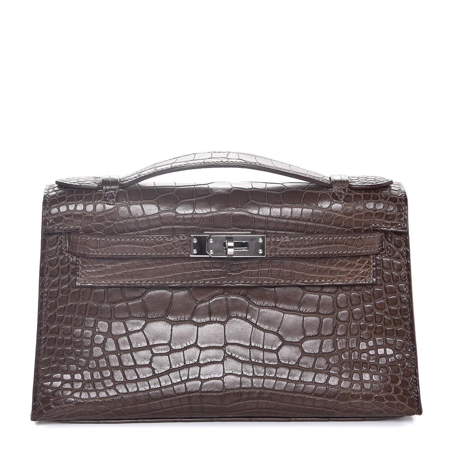 Matte Alligator Kelly Pochette Ebene