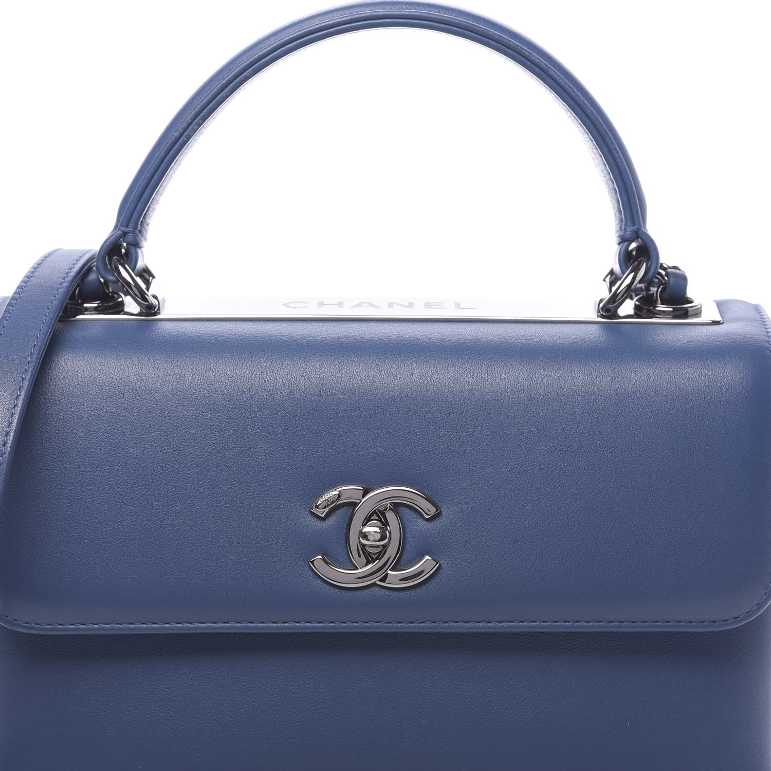 Chanel Calfskin Small Trendy CC Dual Handle Flap Bag Blue 11 of 11