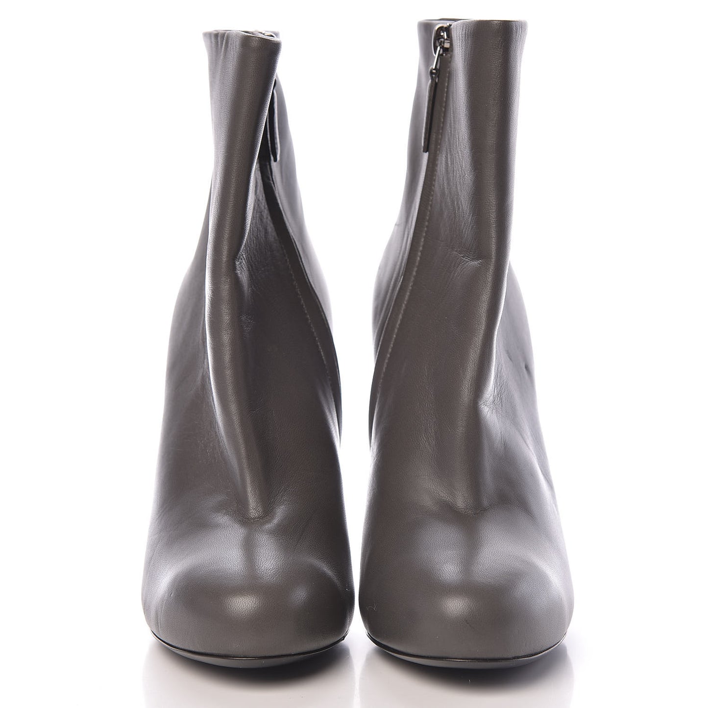 Lambskin CC Short Booties 38.5 Grey