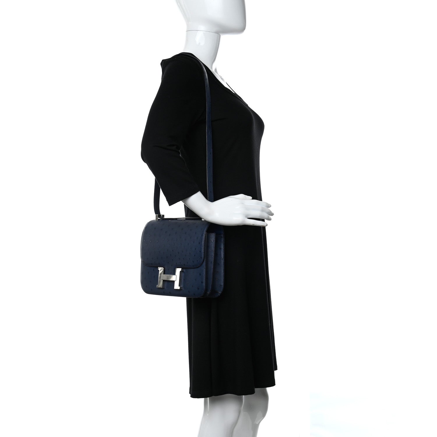 Hermes Ostrich Constance 24 Bleu De Malte 2 of 9