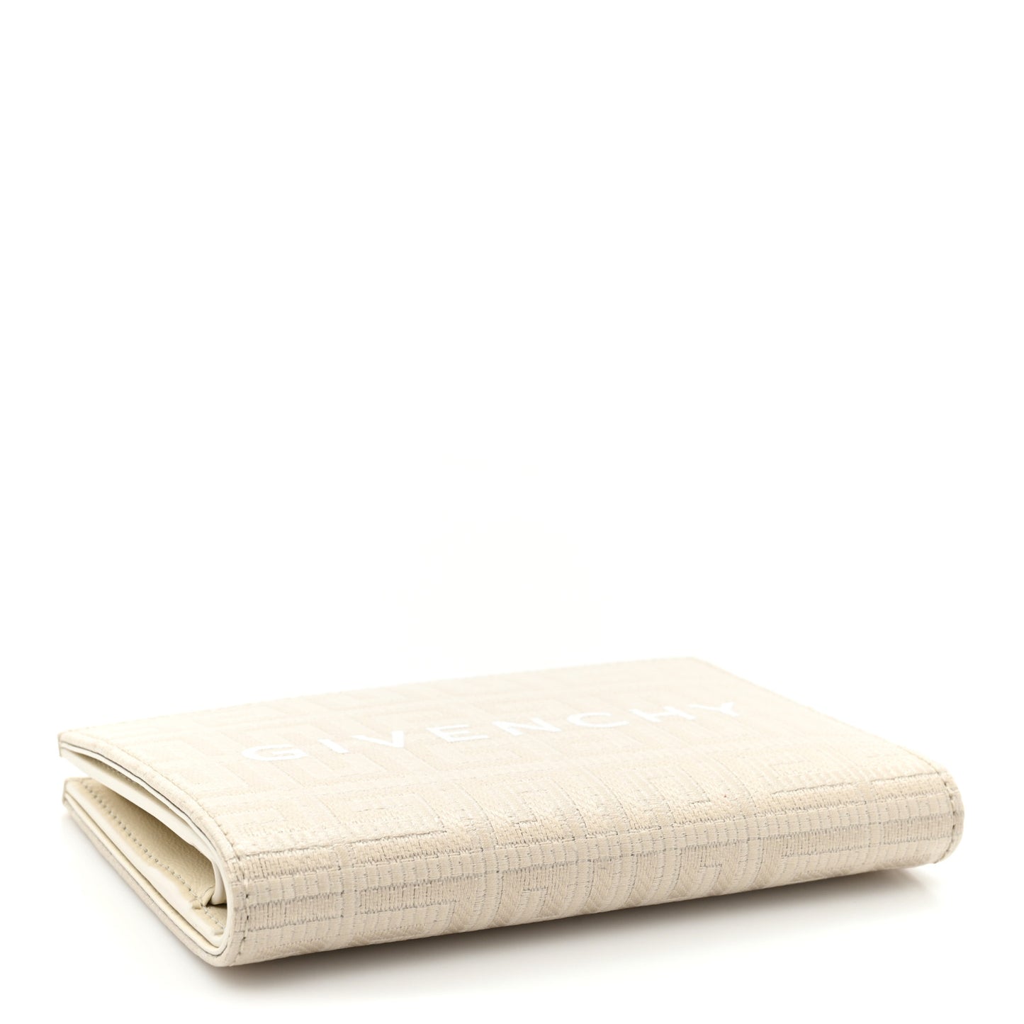 Embroidered Canvas 4G Logo G-Cut Bi-Fold Wallet Natural Beige