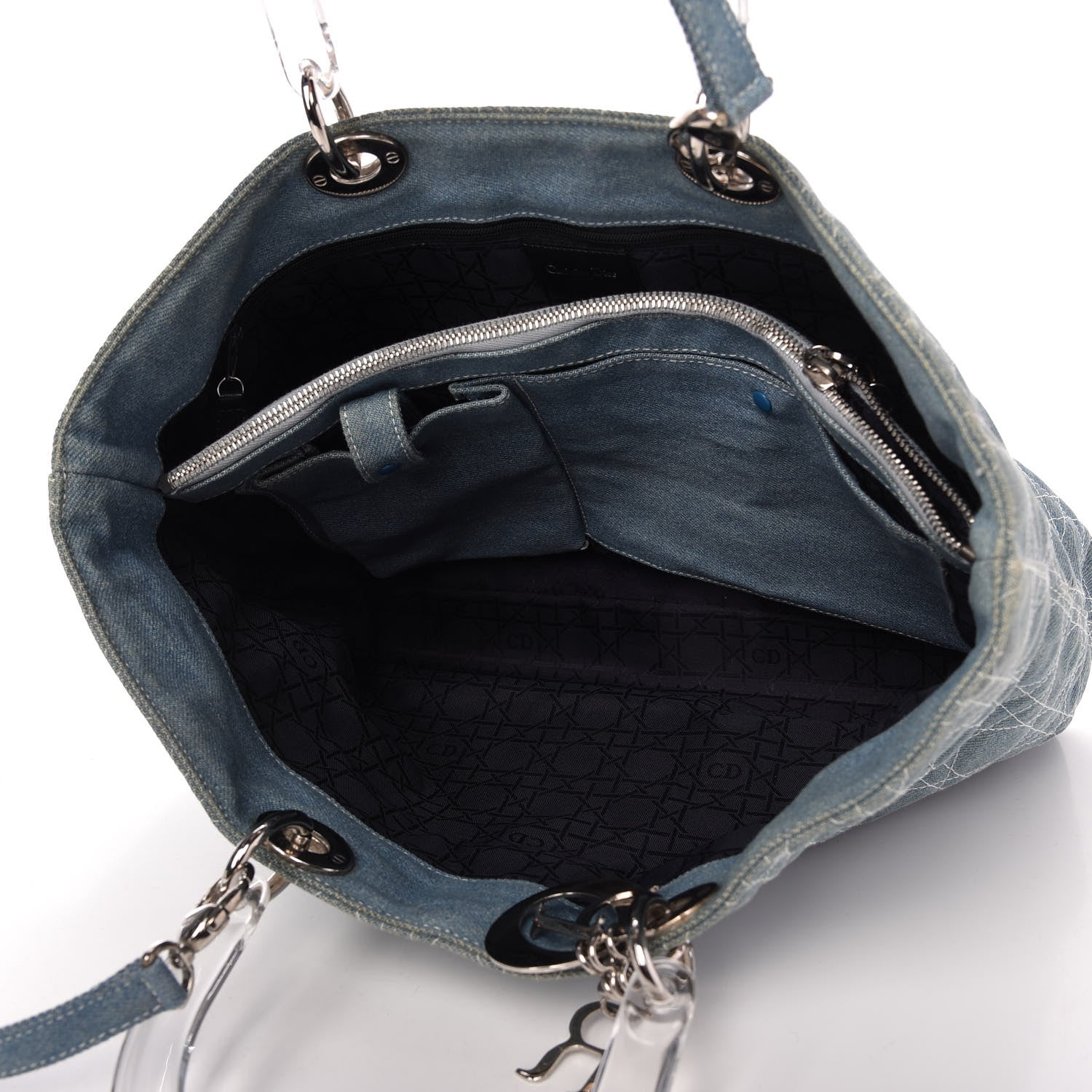 Christian Dior Denim Cannage Large Lady Dior Light Blue 5 of 12