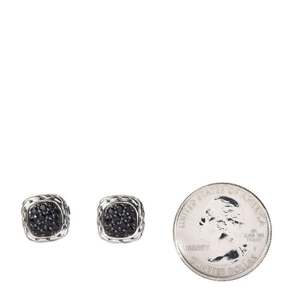 John Hardy Sterling Silver Black Sapphire Classic Chain Square Earrings 2 of 4